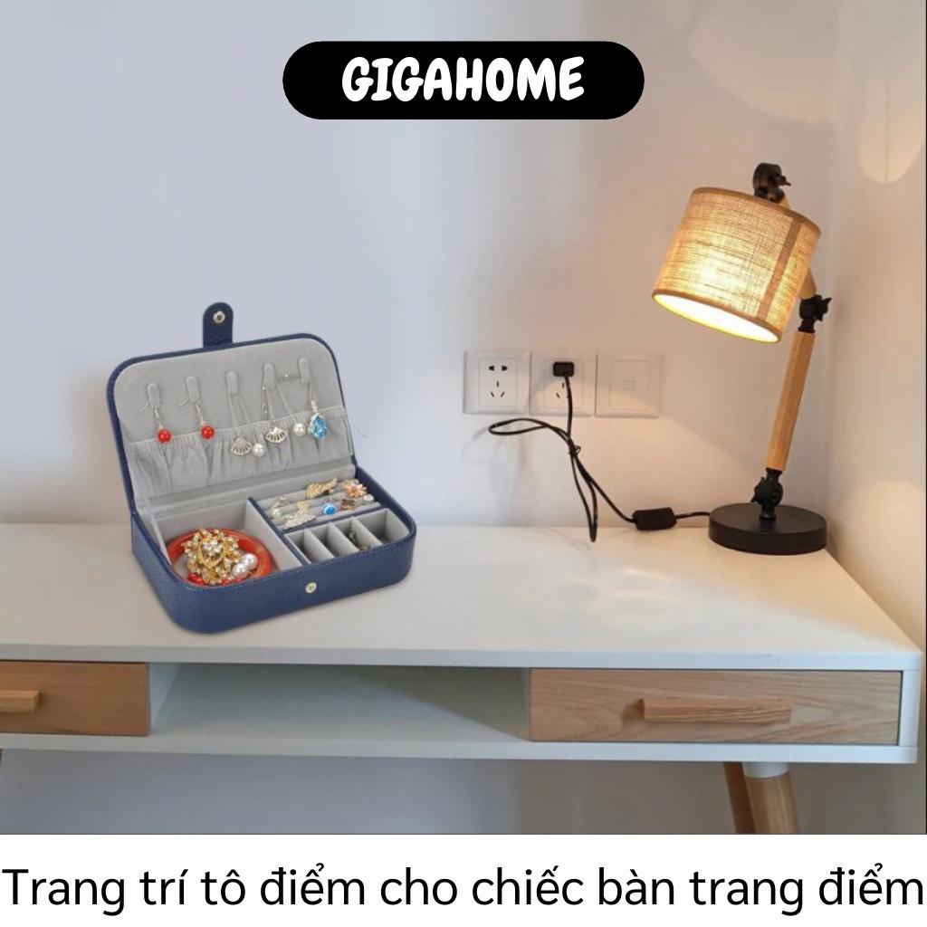 Hộp Đựng Trang Sức GIGAHOME Hộp Bảo Quản Nữ Trang, Khuyên Tai Bọc Da Pu Có Khóa Bấm 7957