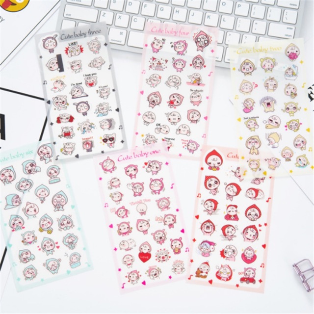 Tấm dán sticker dễ thương hình dán vui nhộn Gusshop (lẻ 1 tấm)