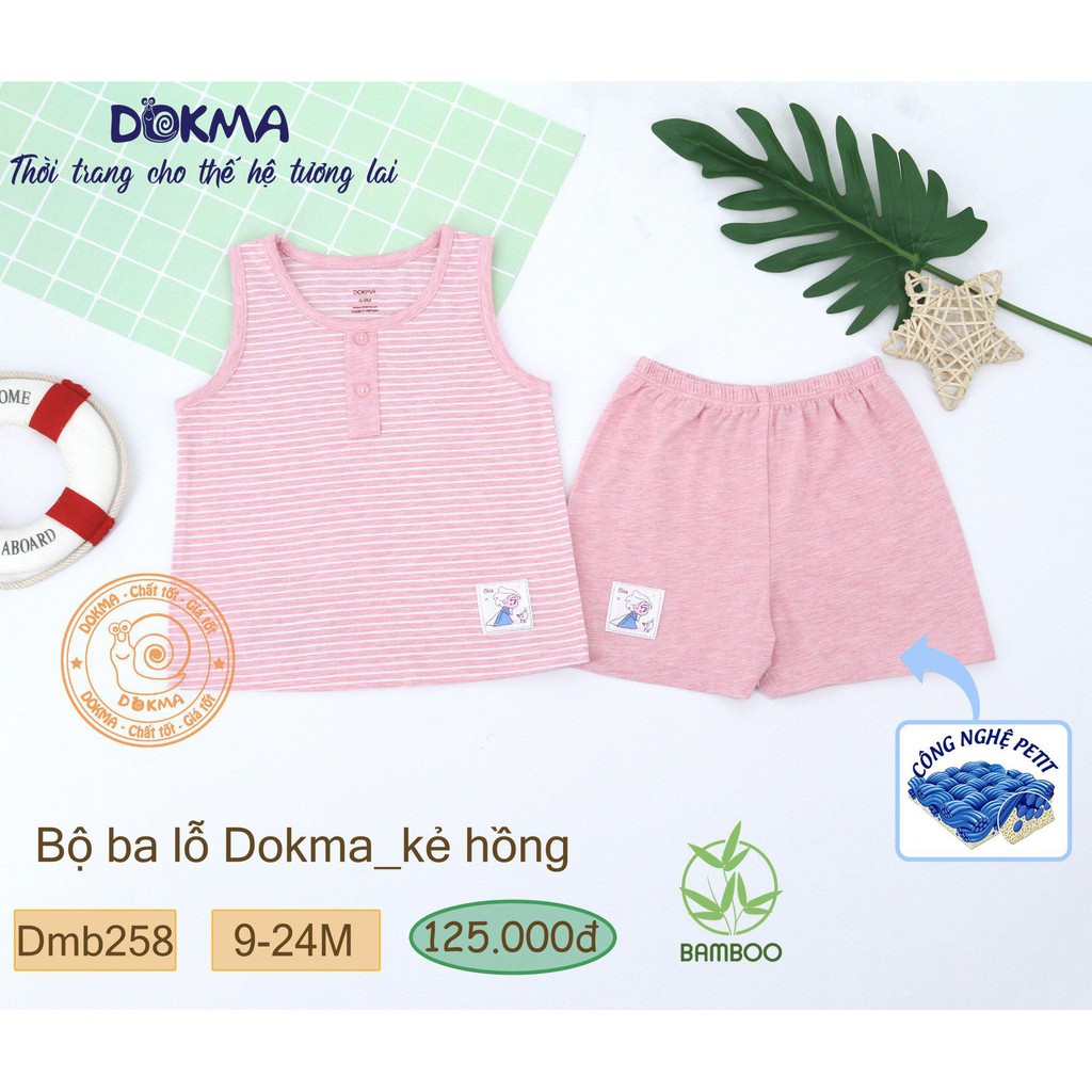 (6-24m) Bộ ba lỗ / bộ sát nách vải bamboo sợi tre kiểu dáng năng động cho bé - DOKMA