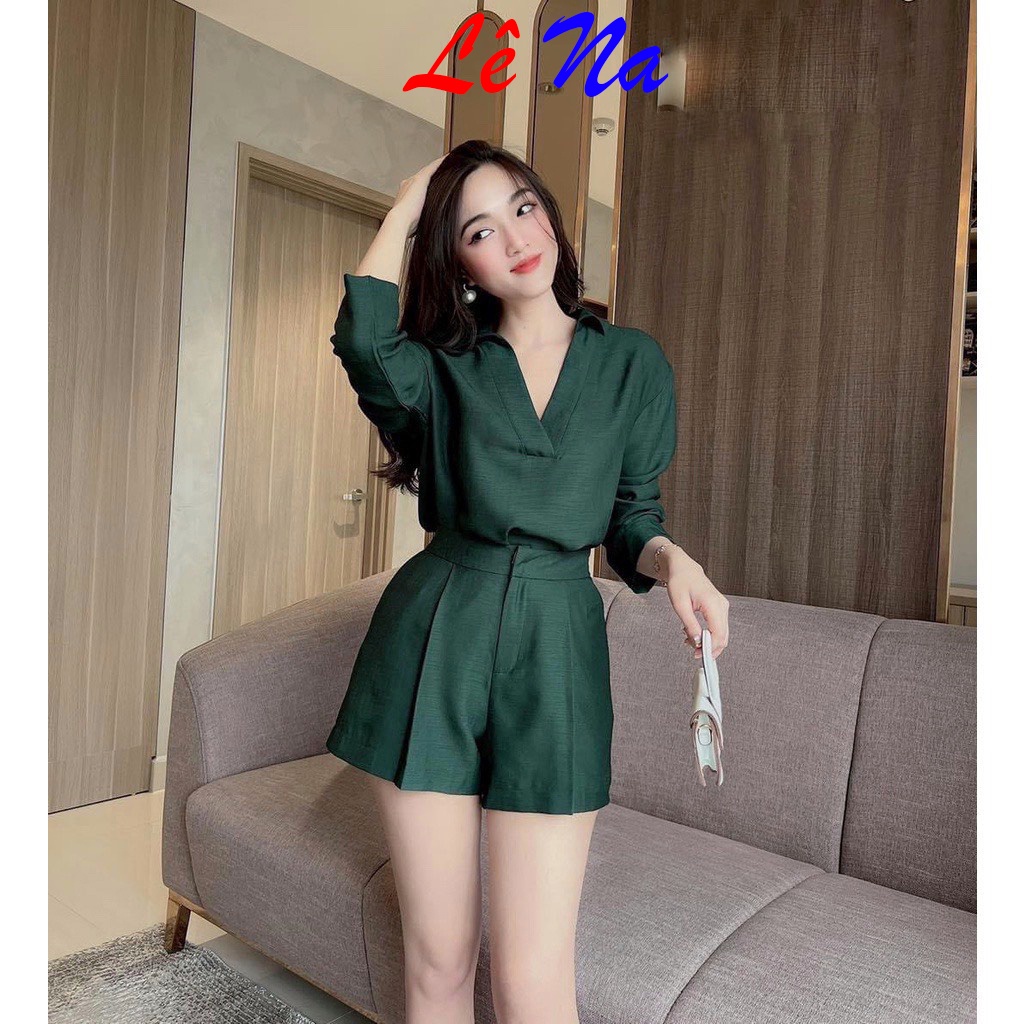 Bộ Áo Tay Lỡ Cổ V Kèm Quần Đùi Ống Rộng MÃ SV8 Lê Na Chuyên Sỉ Lẻ