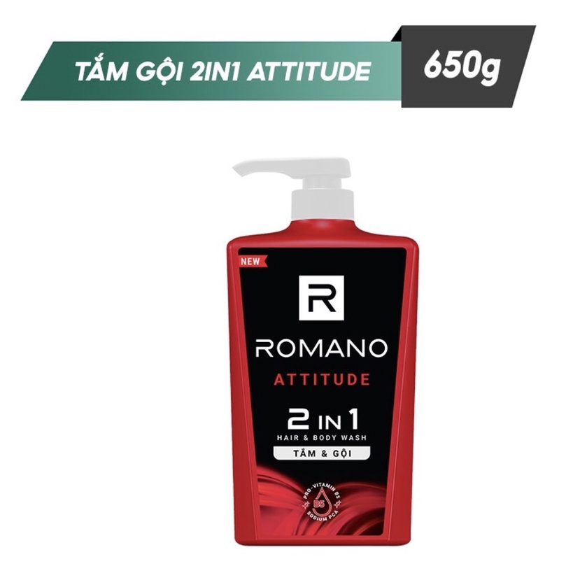 Tắm gội 2 trong 1 hương nước hoa Romano 650g/chai