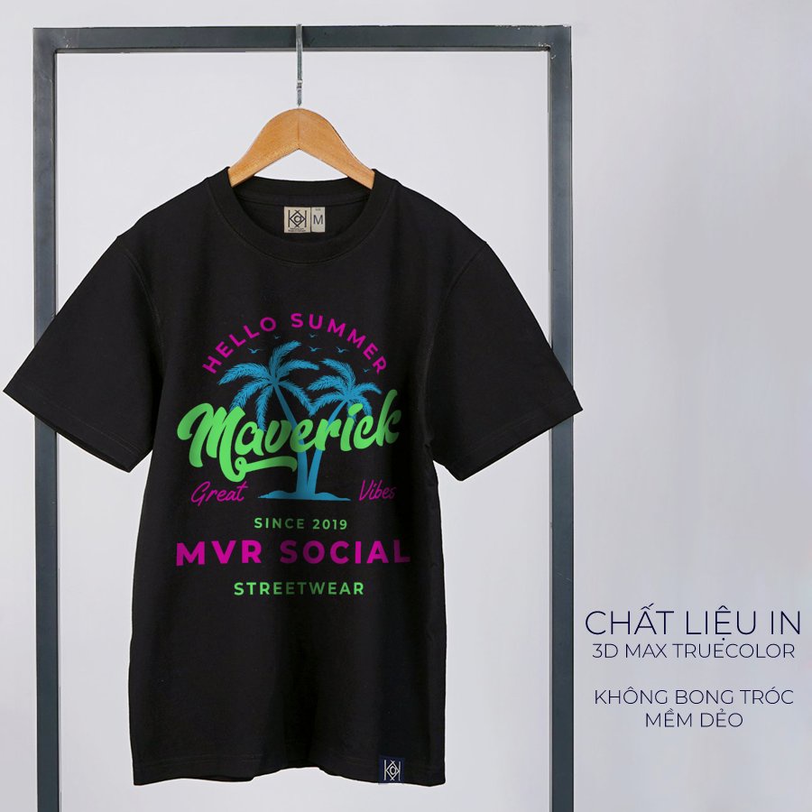 Áo thun nữ tay lỡ Hello Summer MVR Social Great Vibes phông Hàn Quốc local brand MVR KK3803