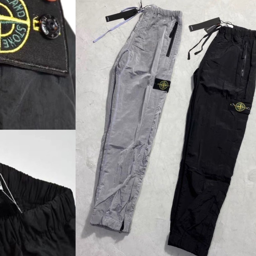 Stone Island Quần Dài Nylon Dáng Rộng Phong Cách Đường Phố Thời Trang Cho Nam Và Nữ