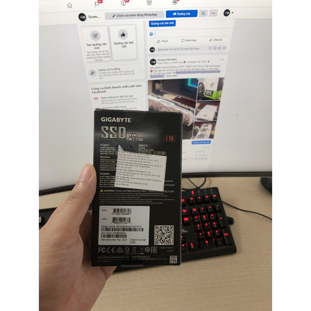 SSD 1TB Gigabyte M.2 NVMe PCIe Gen3x4, new, bảo hành chính hãng 36th | BigBuy360 - bigbuy360.vn