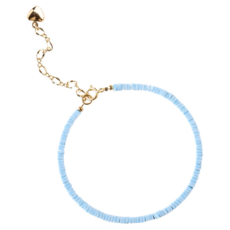 [Hàng Mới Về] Vòng Đeo Tay Đính Đá Ngọc Lam Màu Sắc Tươi Sáng Phong Cách Retro Thời Trang Mùa Hè Dành Cho Nữ