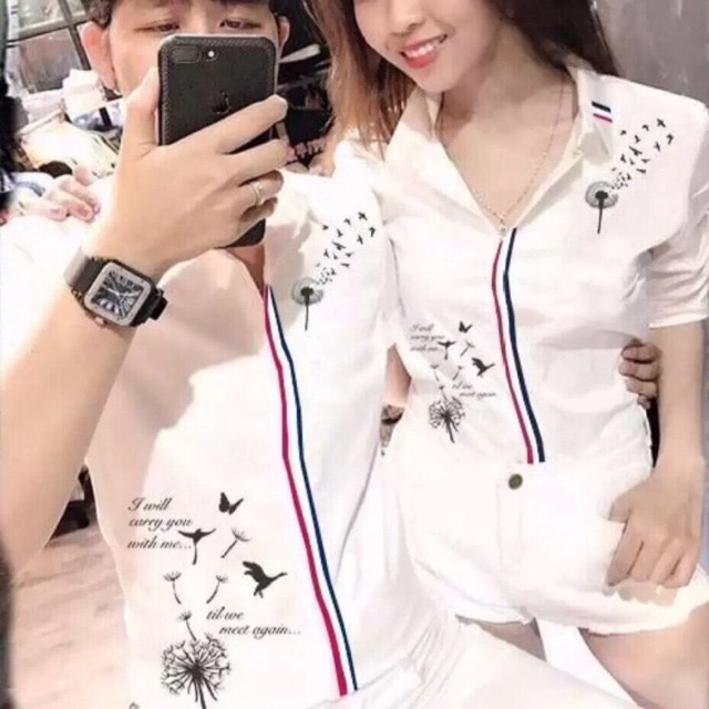 Áo Sơmi Trắng Bông Bồ Công Anh Vải Lụa