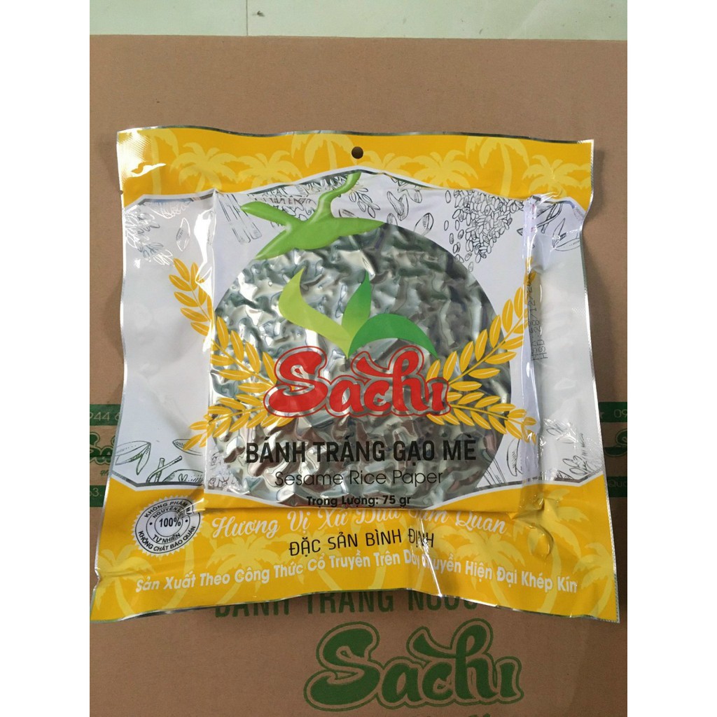 Bánh Tráng Gạo Mè Nướng Sẵn Sachi Loại 75Gram 🌟LOẠI CAO CẤP🌟BÁNH TRÁNG SACHI🌟