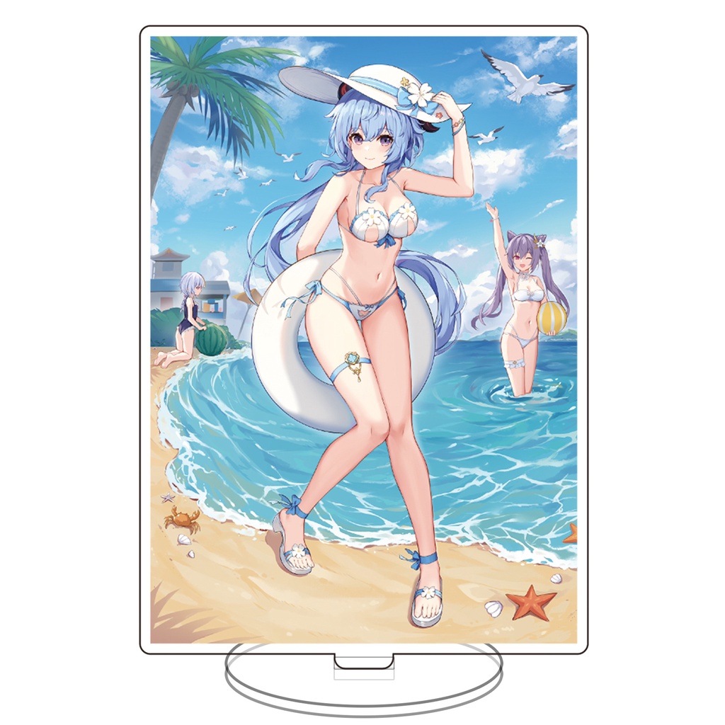 ( BÃI BIỂN ) Standee game GENSHIN IMPACT SUMMER Dream of Sea tượng mô hình Acrylic Anime mica chibi