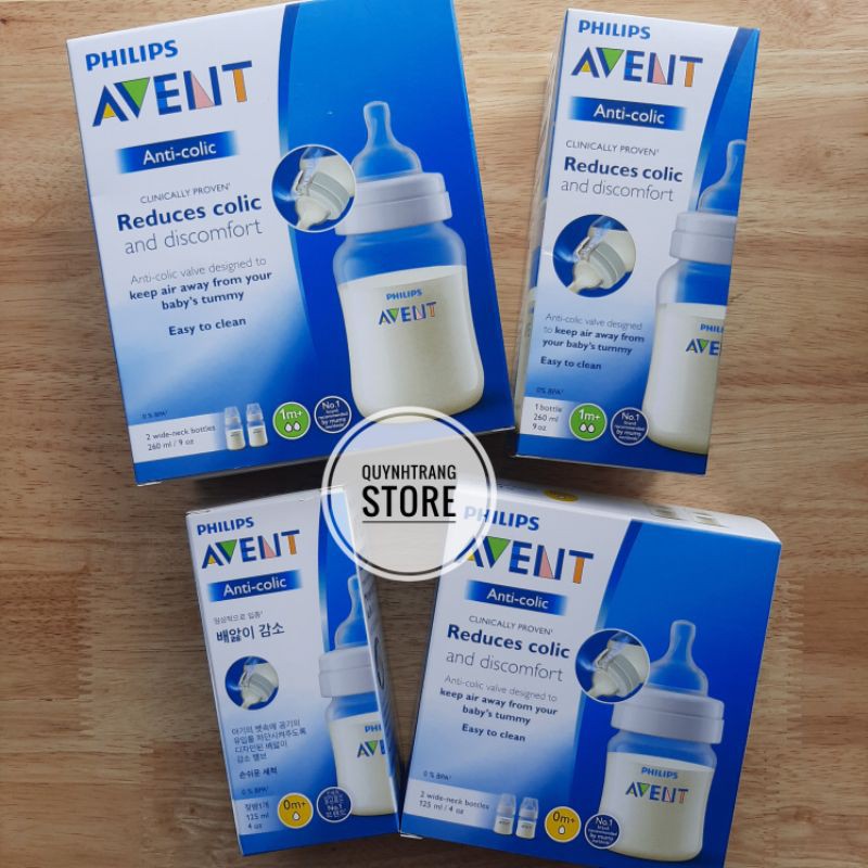Bình sữa cổ rộng Avent Classic 125ml và 260ml