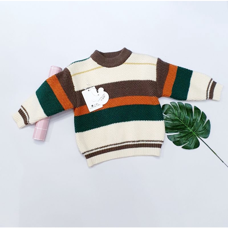 Áo len bé trai sweater (Quảng Châu Cao Cấp) tay dài màu trơn thời trang thu đông phong cách Hàn Quốc cho bé trai