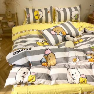Bộ Chăn Ga Gối Gấu Mini Cotton Poly