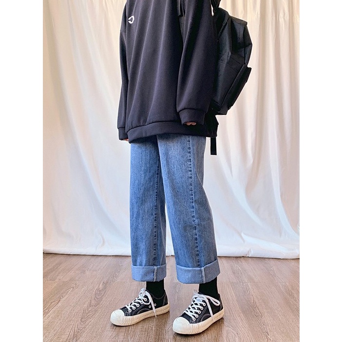 Quần jeans baggy nư, jean bò ống suông, rộng style hàn Quốc hit hot 2021