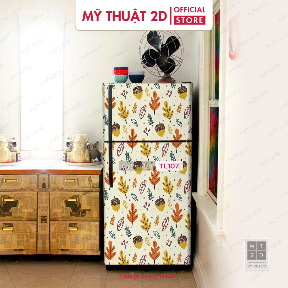 Miếng dán tủ lạnh chống thấm hoa văn Pattern Hạt Dẻ - mã TL107