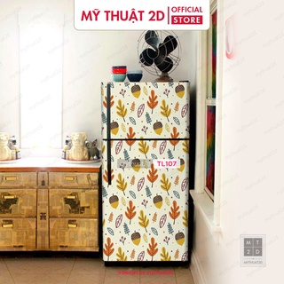 Miếng dán tủ lạnh chống thấm hoa văn Pattern Hạt Dẻ - mã TL107