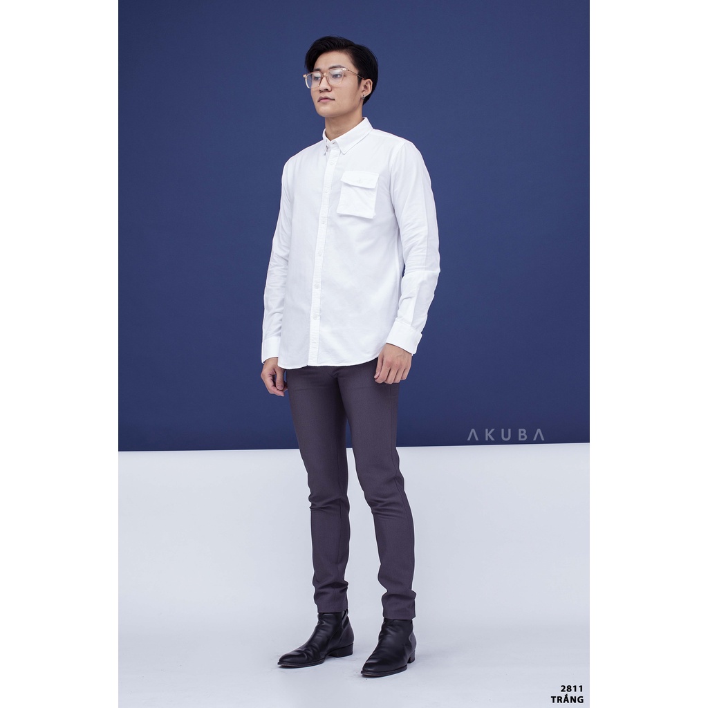 Áo sơ mi Akuba công sở form slimfit chất cotton thấm hút tốt 2811