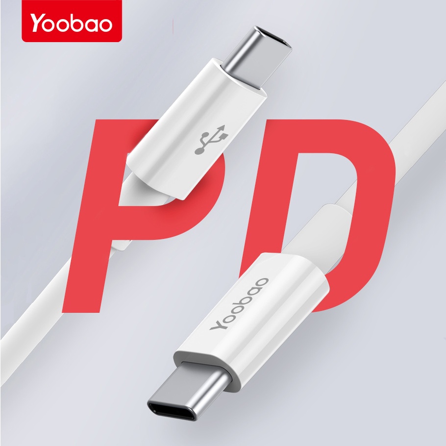Dây Cáp Sạc Nhanh Yoobao YB-482PD Type-C to Type-C- PD 60w - Hàng Chính Hãng - Bảo Hành 12 tháng