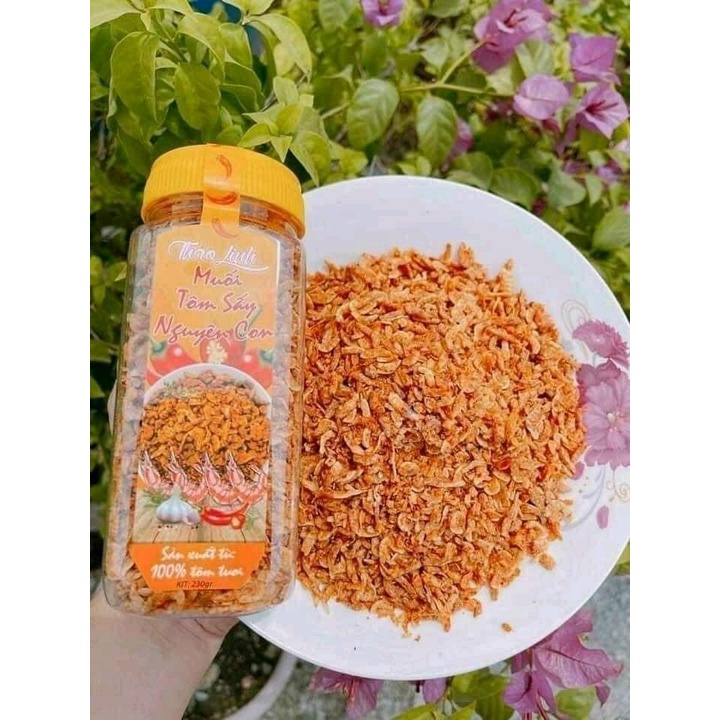 MUỐI TÔM SẤY NGUYÊN CON VỊ MUỐI THẢO LINH-230GR ĂN VẶT NHÀ LÀM