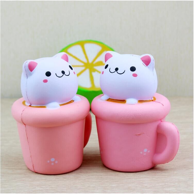 Đồ Chơi Squishy Hình Cốc Mèo Dễ Thương - Squishy Chậm Tăng Có Mùi Thơm Nhẹ