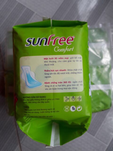 Combo 8 gói Băng vệ sinh sunfree có cánh 24cm
