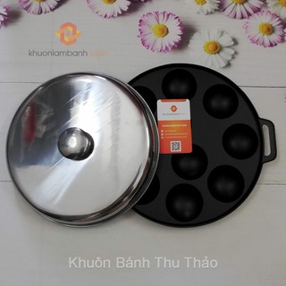 Khuôn bánh khọt chống dính 12 lỗ 6cm (nắp inox)