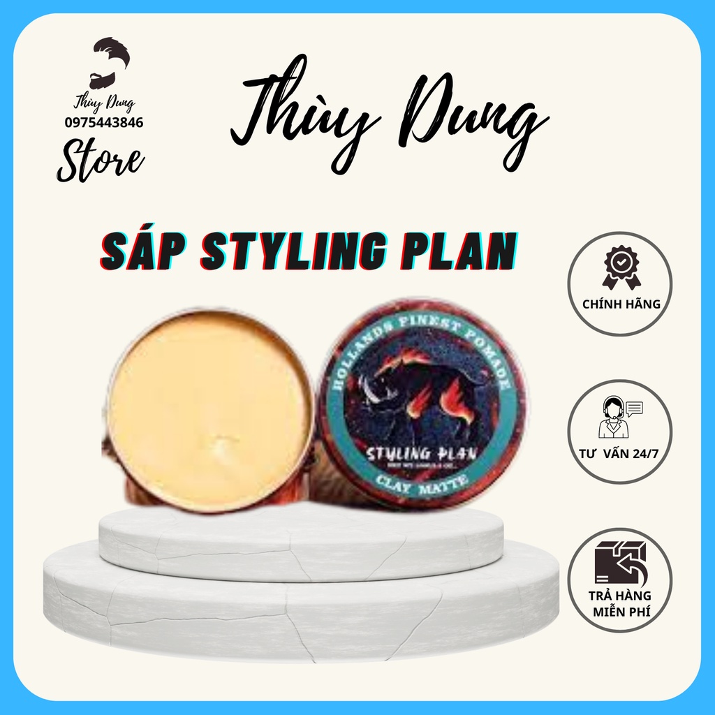 Sáp, Wax vuốt tóc Styling Plan Pomade 100gr tạo kiểu giữ nếp cho tóc. HÀNG CHÍNH HÃNG