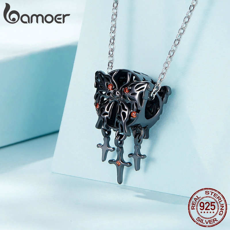 BAMOER Hạt Bạc 925 Biểu Tượng Celtic Gothic Treo Vòng Tay Và Vòng cổ Diy