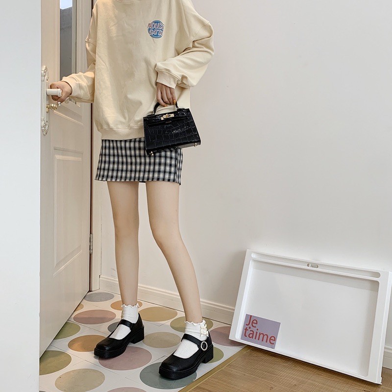 [Có sẵn+ảnh thật] Giày búp bê nữ ulzzang quai ngang đế cao 4cm mã 03 | BigBuy360 - bigbuy360.vn