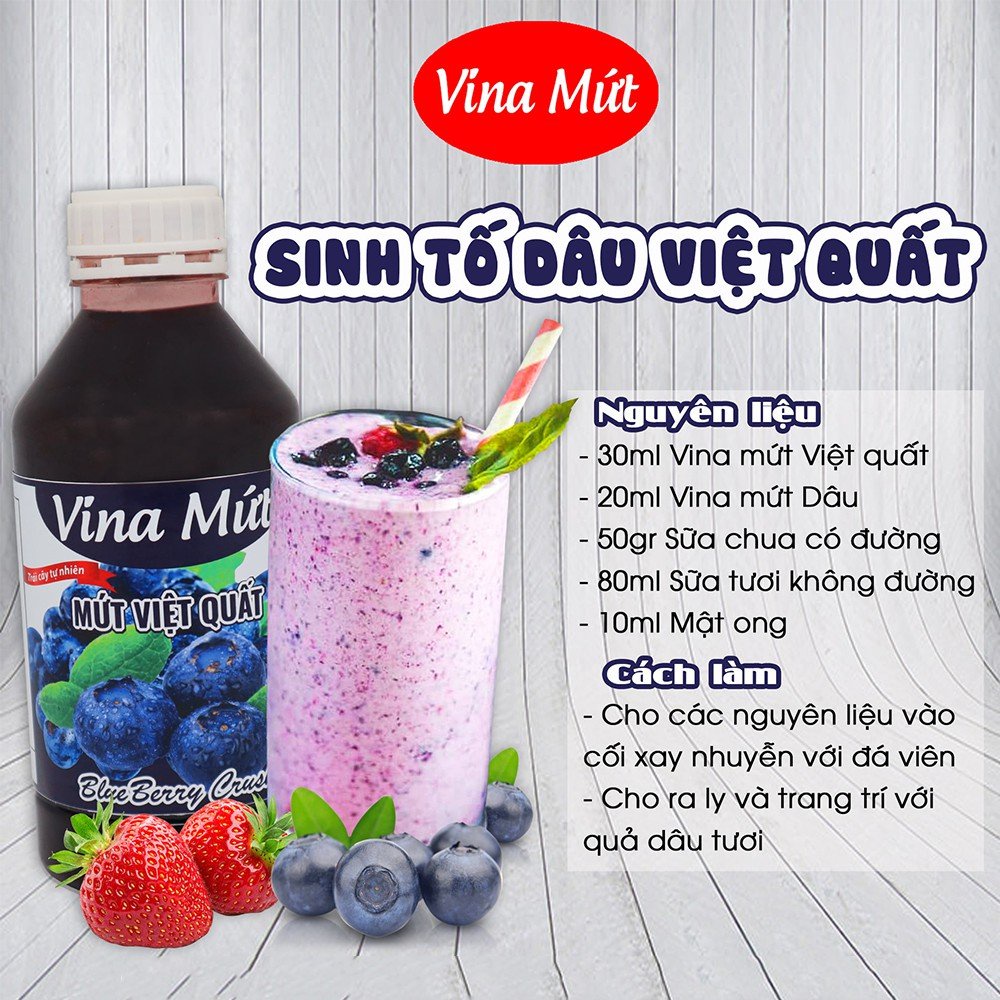 Sinh Tố Vina Mứt - Mứt Sinh Tố Trái Cây Vina Chai 1 Lít