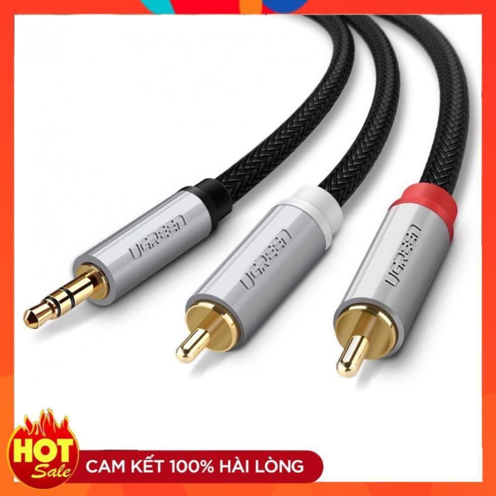 [Chính Hãng] Cáp Audio 3.5mm sang 2 đầu RCA Ugreen 40843 dài 2m cao cấp - Hàng chính hãng bảo hành 18 tháng