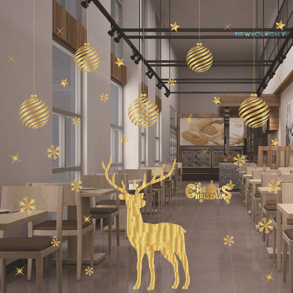 Miếng Dán Trang Trí Giáng Sinh Hình Tuần Lộc Màu Vàng Dễ Thương