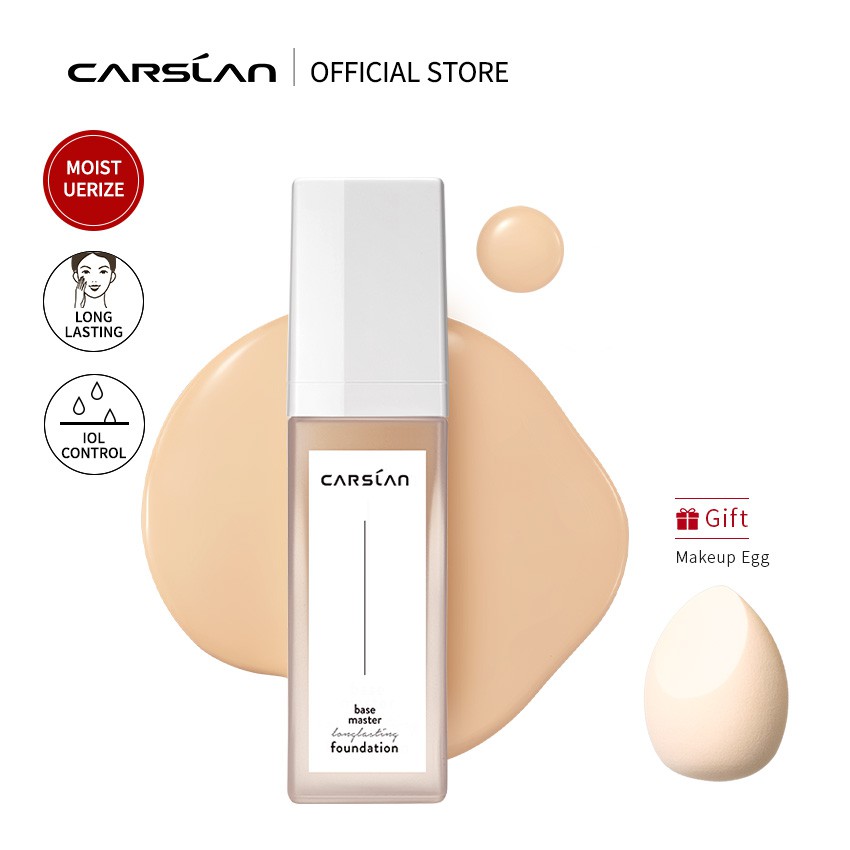 Kem Nền Dạng Lỏng Carslan Lâu Trôi Che Phủ Toàn Diện Kiểm Soát Dầu 30g