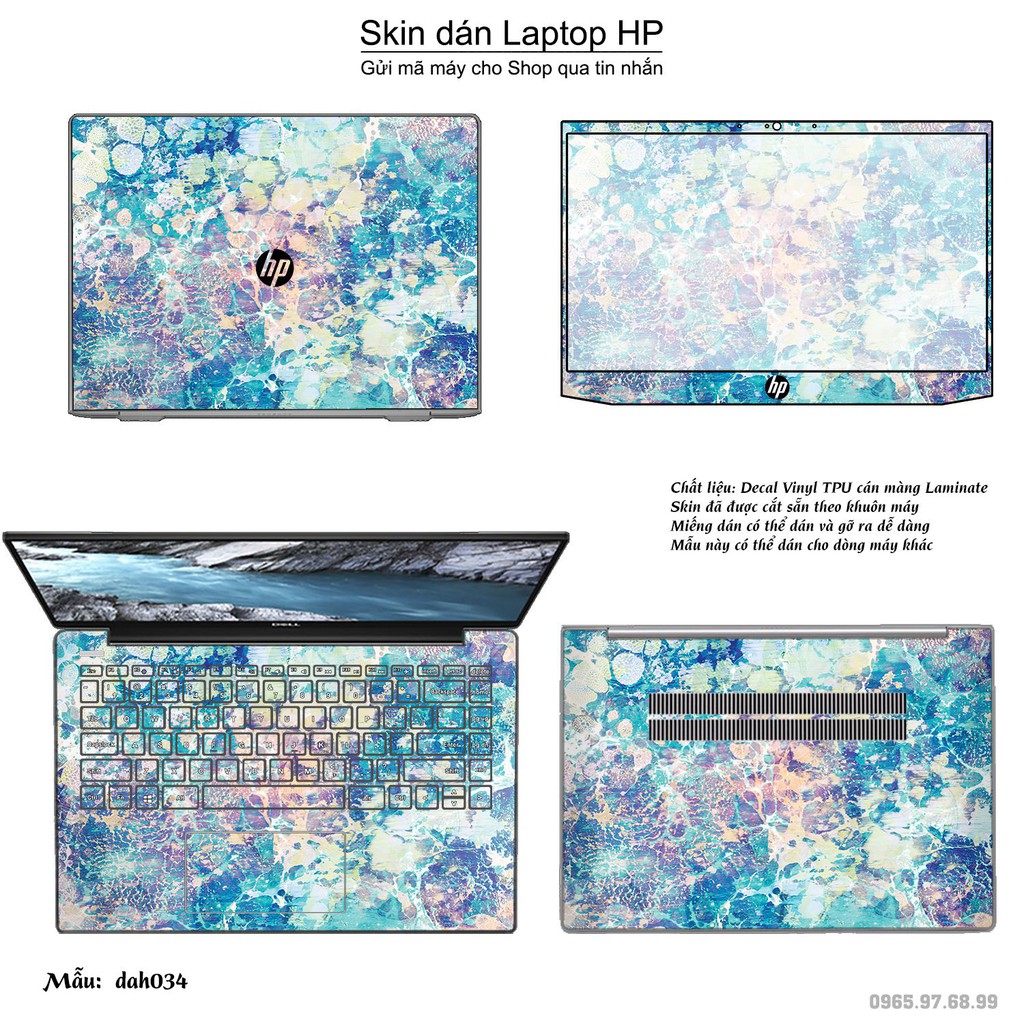 Skin dán Laptop HP in hình vân đá (inbox mã máy cho Shop)