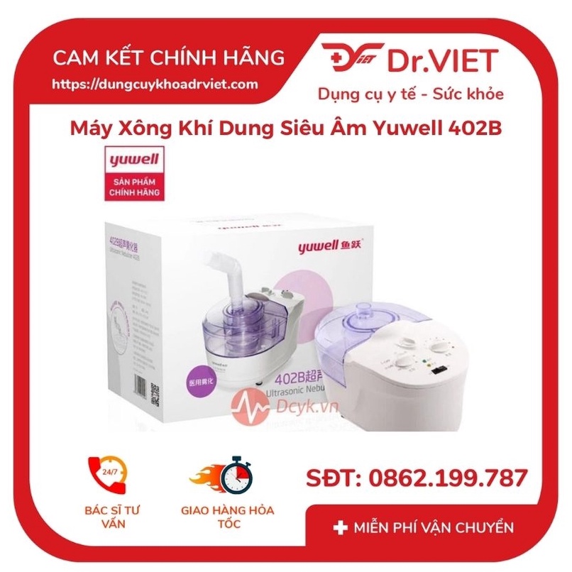 [Chính hãng] Máy xông khí dung siêu âm Yuwell 402B - Thiết kế nhỏ gọn dễ dàng mang theo, làm sạch da mặt, khử trùng