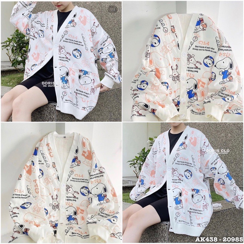 Áo Khoác Cardigan Nữ Nỉ Bông Dày Hàng m Chống Nắng in 3D CHÓ SNOOPY - AK3438 | BigBuy360 - bigbuy360.vn