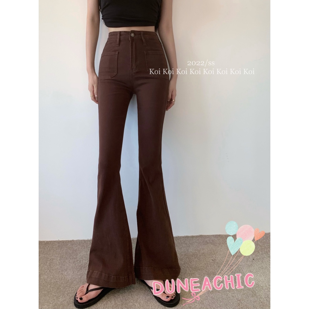 DUNEA Quần Ống Loe Lưng Cao Thời Trang Gợi Cảm Dành Cho Nữ