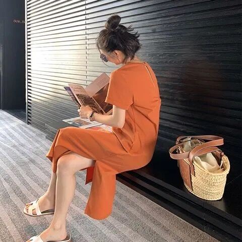 Đầm midi SUXI dáng rộng thời trang thanh lịch cho nữ