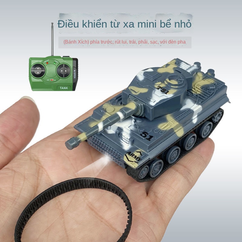 ◙∈✐Xe tăng điều khiển từ xa mini siêu nhỏ có thể sạc lại trên bàn và giường, ô tô cậu bé, đồ chơi sáng tạo xe địa hình d