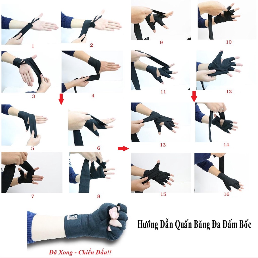 Bộ Đôi Băng Đa Dây Quấn Bảo Vệ Tay Thương Hiệu Wolon Đấm Bốc – Dài 5m – Băng Quấn Boxing Dài 5m Hãng Amalife