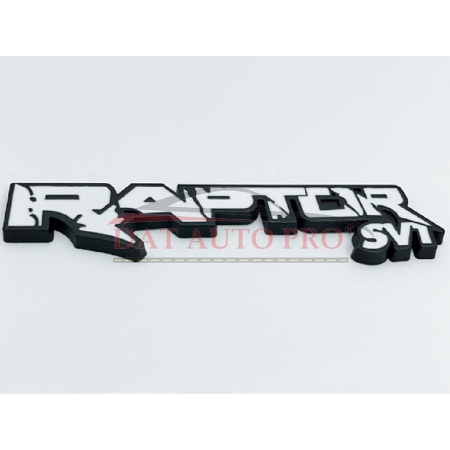 Tem 3D KIM LOẠI RAPTOR sv1 màu trắng trang trí xe oto bán tải,.