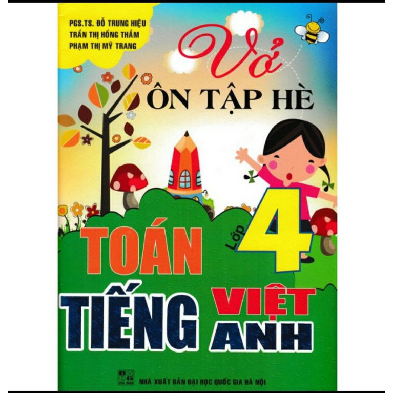 Combo vở ôn tập hè Toán - Tiếng việt - Tiếng anh tiểu học - bộ 5 cuốn - HAB