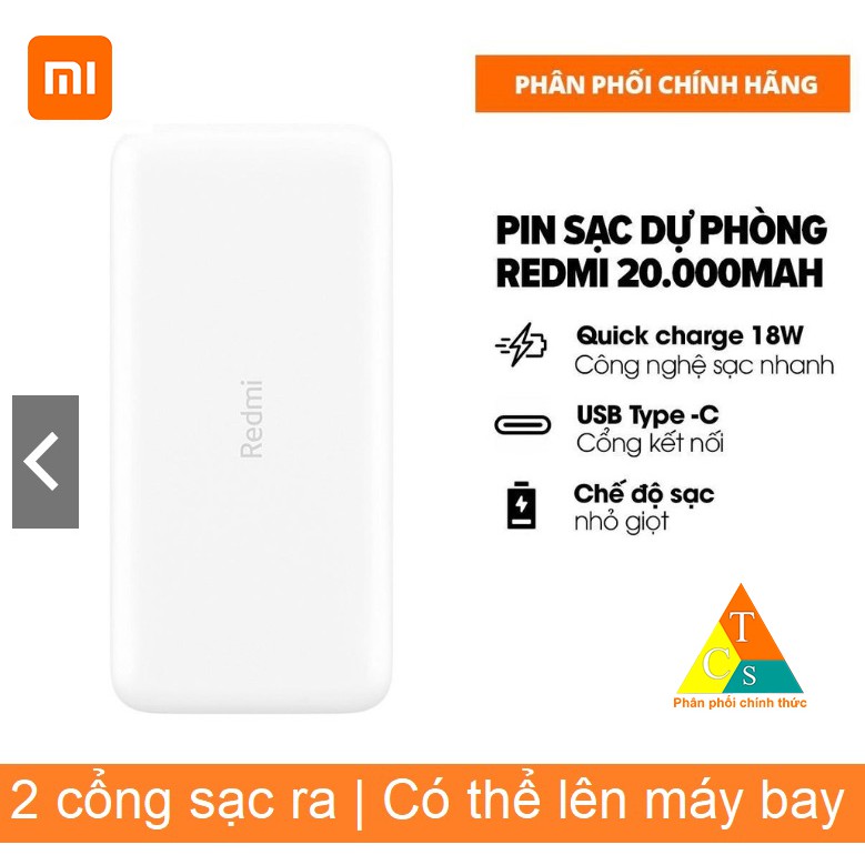 Pin dự phòng 20000mAh Redmi Quick Charge 18W PB200LZM