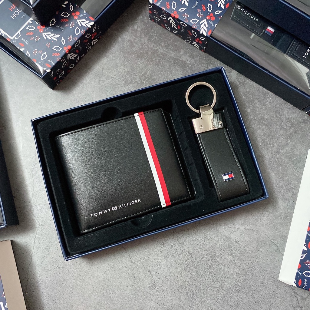 Set ví nam logo sọc + key - S207