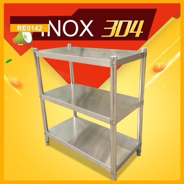 RE0142 - Kệ bếp inox 3 tầng - Kệ nhà bếp inox cao cấp - Kệ để đồ nhà bếp inox