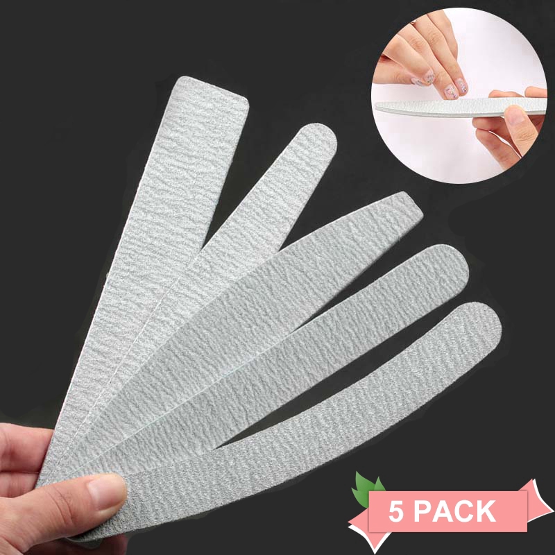 5 Pcs Sandpaper Nail Files 100 180 Grit Double Sided Sanding Buffer Block Nail Files Manicure Tool