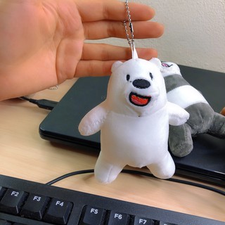 Móc Khóa Nhồi Bông Pilu Gấu Trắng Béo cute treo balo, túi đáng yêu