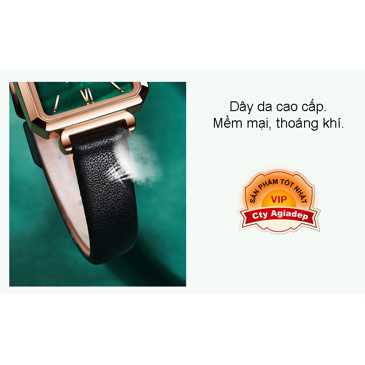 Đồng hồ nữ mặt vuông xịn đẹp thiết kế mới OLEVS 6624 (mặt vuông)