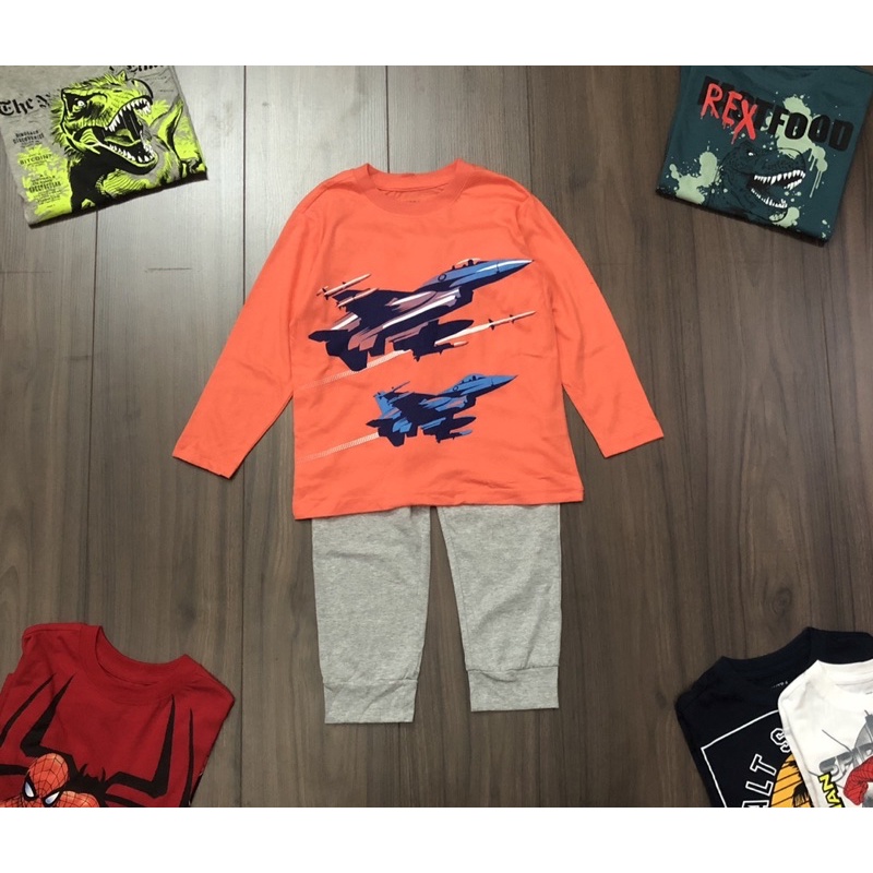 Bộ cotton dài tay place in hình cho bé trai dòng đại 14-47kg