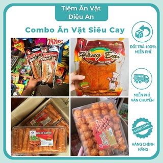 Đồ Ăn Vặt Siêu Cay ❤ Freeship ❤ Combo 10 Gói Tăm Cay Đen| Pò Quẩy| Pò Xiên Hộp| Bò Miếng Hằng Đại DA23