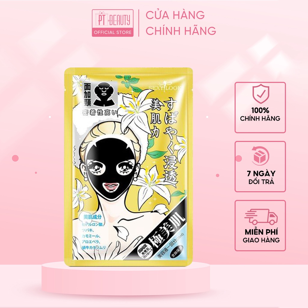 Lẻ 1 miếng Mặt nạ đen 4D SEXYLOOK Superior Moisturizing Black Mask dưỡng ẩm hiệu quả 28ml