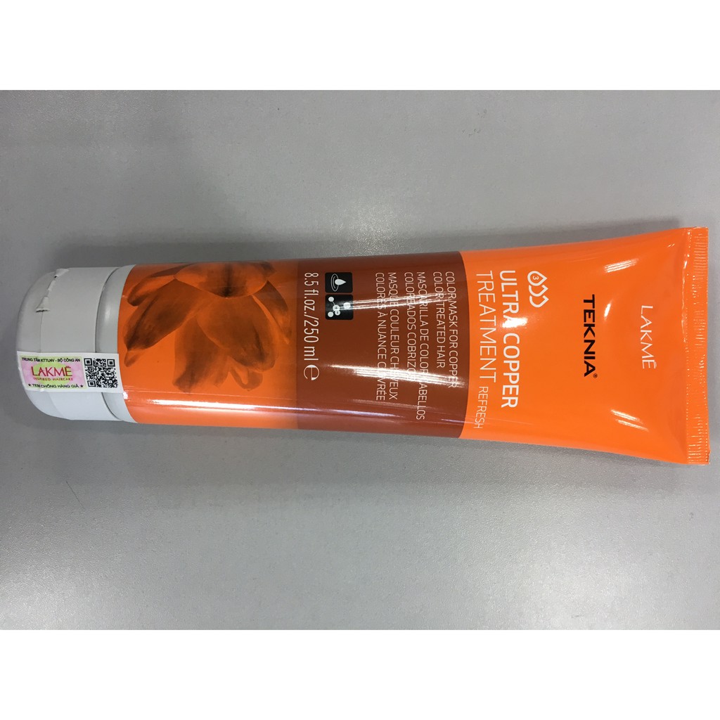 Kem ủ tóc cho tóc nhuộm màu đồng Lakme Teknia Saffron Copper Color Refresh Mask 250ml